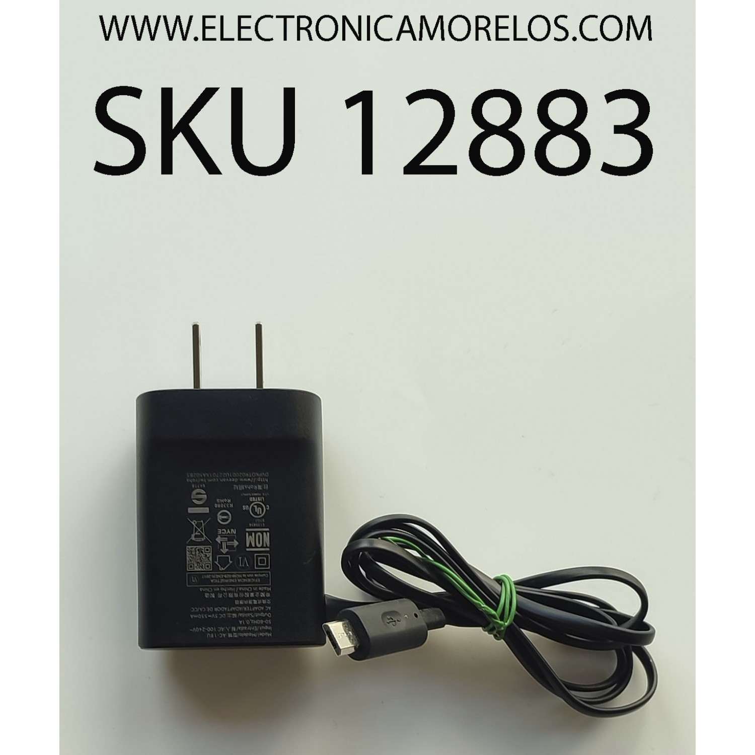 CARGADOR NOKIA MICRO USB / NUMERO DE PARTE AC-18U / 5V - 550MA	
